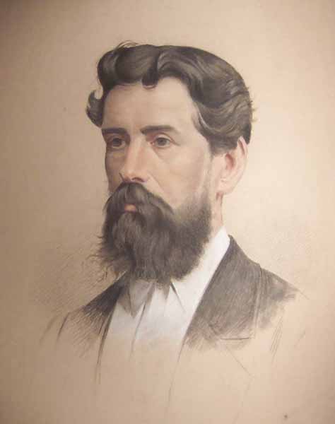 Bust of a Man with Wavy Black Hair and Beard